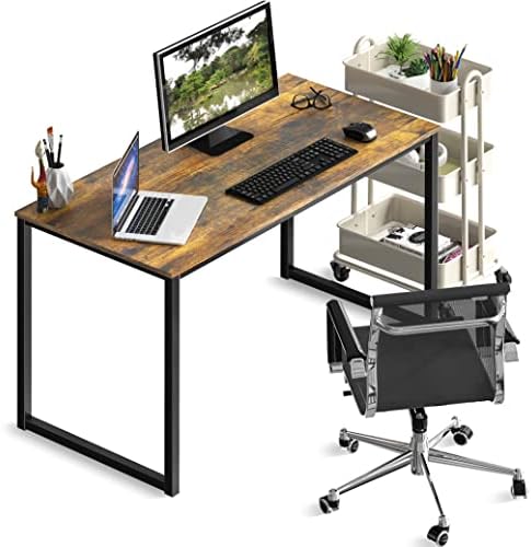 SHW Mission 40-Inch Home Office Computer Desk, Rustic Brown - Image 6