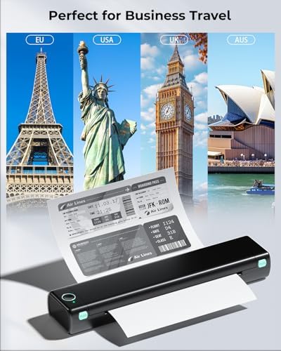 Phomemo Portable Printers Wireless for Travel, M08F Thermal Bluetooth Printer Support for 8.5"x11" US Letter, Small Inkless Printer Compatible with iOS, Android, Laptop for Car, Office, Home - Image 2