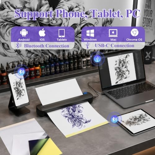 Portable Tattoo Stencil Printer, Bluetooth Thermal Transfer Printer - Image 4