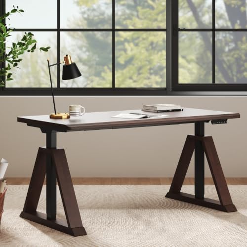 FLEXISPOT 63 x 30 Inch WoodiX Solid Wood Executive Standing Desk, Walnut by Unknown