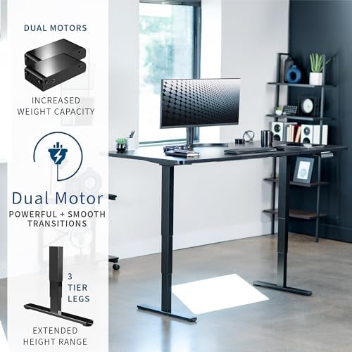 VIVO Black 71 x 36 in Standing Desk, DESK-KIT-2B7B-36 - Image 4