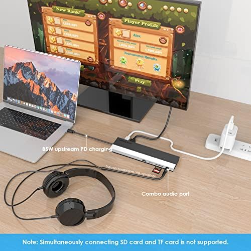 WAVLINK USB C Docking Station, 12-in-1 Triple Display Type C Adapter with HDMI, DisplayPort,VGA,Ethernet,2 USB 3.0/2.0,SD/TF Card Reader,3.5mm Audio Jack,100W PD3.0 for Mac Windows and More - Image 7