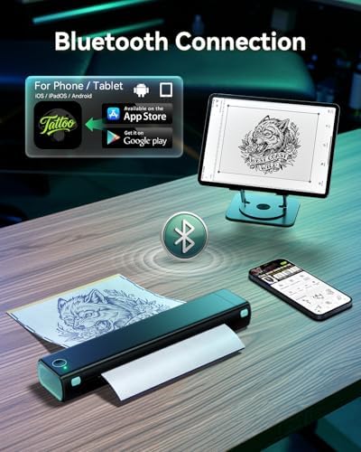 Phomemo M08F Tattoo Stencil Printer, Bluetooth, Wireless, Thermal, Portable - Image 4
