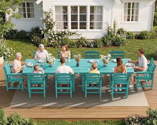 SERWALL HDPE Outdoor Dining Furniture, Outdoor Dining Set for 10, Aruba by SERWALL