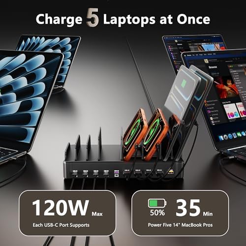 750W Charging Station for Multiple Devices, Zobirez 10-Port Fast Charger - Image 5