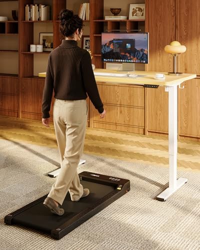 FLEXISPOT EN1 One-Piece Standing Desk, Electric Adjustable with 4 Memory Presets, 176 LBS Capacity, Stable & Quiet, Seamless Desktop for Home Office & Dual Monitors, 40"x24" Maple(White Frame) - Image 2