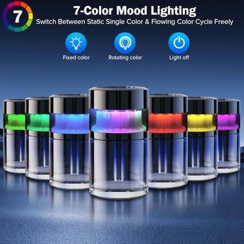 Portable Waterless Aroma Diffuser, Starry Sky Projector with 7 LED Lights - Image 2