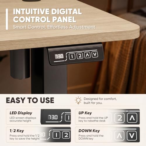 Furmax 55 Inches Electric Height Adjustable Standing Desk Home Office Desk - Image 5