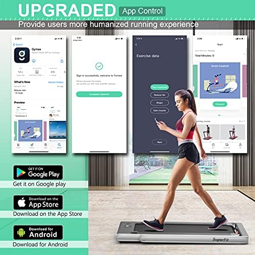 GYMAX Walking Pad, 2.25HP Dual Display Foldable Treadmill for Home with Remote/Smart App Control, Portable Compact Treadmill for Office Under Desk, Folding Running Machine for Small Spaces - Image 3