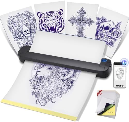 Portable Tattoo Stencil Printer, Bluetooth Thermal Transfer Printer by Lwuey