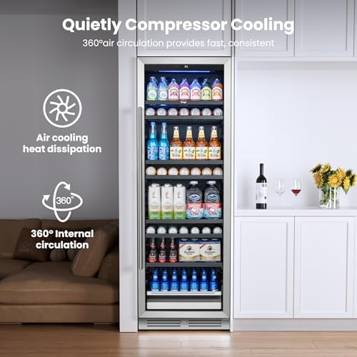 Yeego Beverage Refrigerator - 24 inch 378 Cans Beer Cooler with Glass Door - Image 4