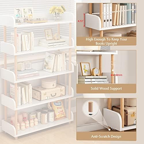 OSCHF 4-Tier Wooden Open Bookcase, Warm White - Image 6