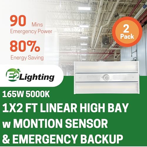 E2 LIGHTING 2FT Linear High Bay LED Lights, for Shop, Motion Sensor, 2 Pack - Image 2