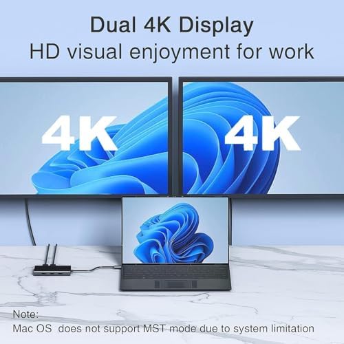 USB C Docking Station Dual Monitor for HP,Laptop Docking Station 3 Monitors - Image 3