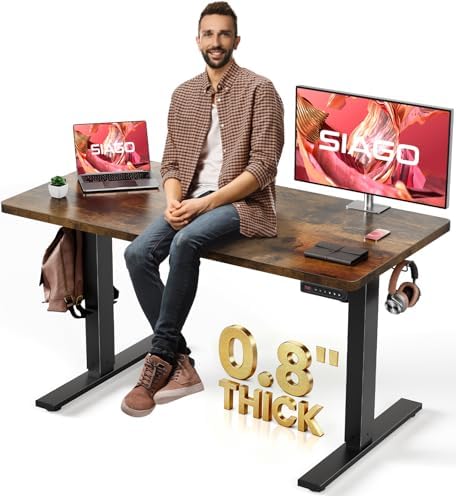 SIAGO 48 x 24 Inch Electric Standing Desk, 0.8 Inch Thick Tabletop by SIAGO