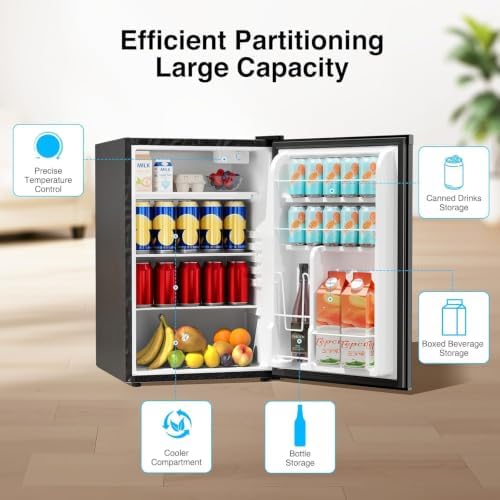 Kismile 4.41Cu Ft Compact Refrigerator Reversible Single Door Mini Fridge - Image 2