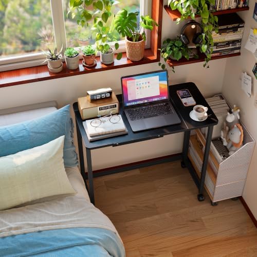 GreenForest Small Folding Desk with Wheels, 31.5 inch Tiltable Tabletop - Image 2