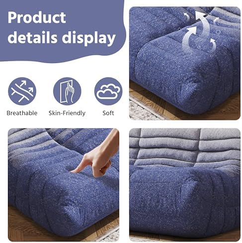 3 Seater Adults Bean Bag Chairs Togo Couch Comfy Lazy Floor Sofa - Image 5