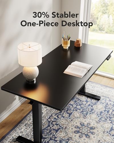 HUANUO Electric Standing Desk, Whole Piece Desktop, Adjustable Height Computer Desk, 4 Height Memory Settings, Sit Stand Up Desk for Home Office, 40" x 24", Black - Image 4
