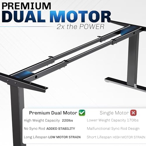VIVO Black Dual Motor Electric Standing Desk Frame, DESK-V103E - Image 4