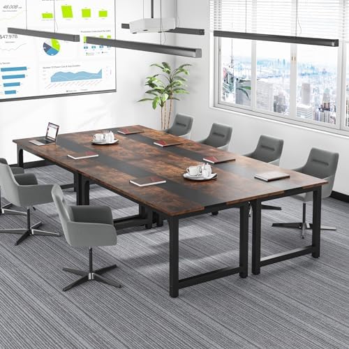 Tribesigns 63” Executive Desk, Large Office Computer Desk with Thicken Frame, Modern Simple Workstation Business Furniture for Home Office, Vintage Brown/Black - Image 6