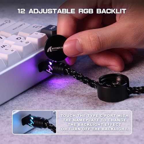 ATTACK SHARK C07 Custom Braided Aviator Cable with Light Up RGB-Black - Image 5