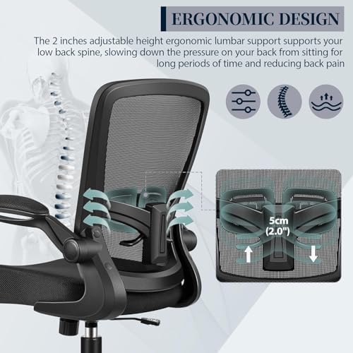 FelixKing Office Chair, Ergonomic Comfy Desk Chair with Flip-up Armrests - Image 7