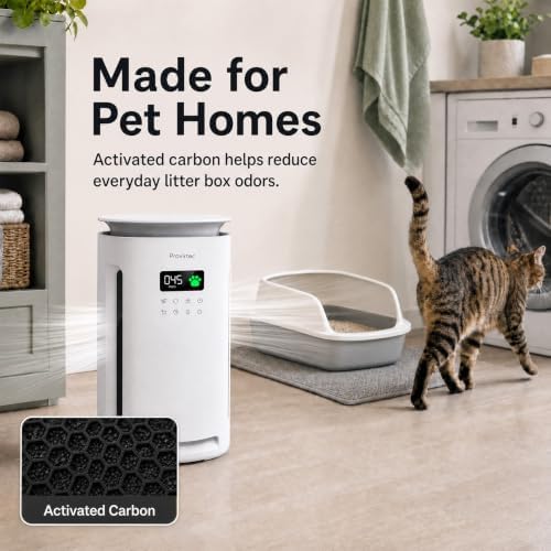 Provirtec Pet Air Purifier for Home with 2 Washable Pre-Filters, H13 HEPA - Image 2
