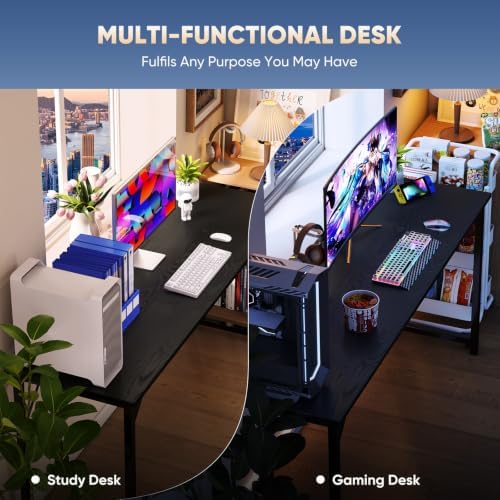 DUMOS 63 Inch Small Computer Desk, Gaming Desks for Home Office Bedroom - Image 4
