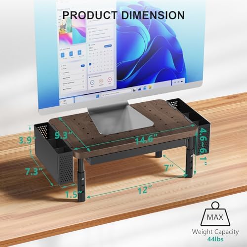 WALI Computer Monitor Stand with Storage and Pen Holder - Image 2