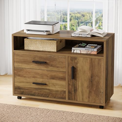 Tribesigns L Shaped Desk with Drawer Cabinet, 63" Executive Computer Desk and lateral File Cabinet, 2 Piece Home Office Furniture with Drawers for Hanging, Door - Image 5