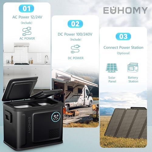 EUHOMY 48QT 12 Volt Refrigerator,Dual Zone -4℉~68℉ Portable Freezer for Car - Image 6