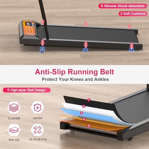 Under Desk Treadmill with Incline and Handlebar | Compact Treadmill，Perfect for Running, Walking & Under-Desk Use，Quiet Operation for Home or Office - Image 6