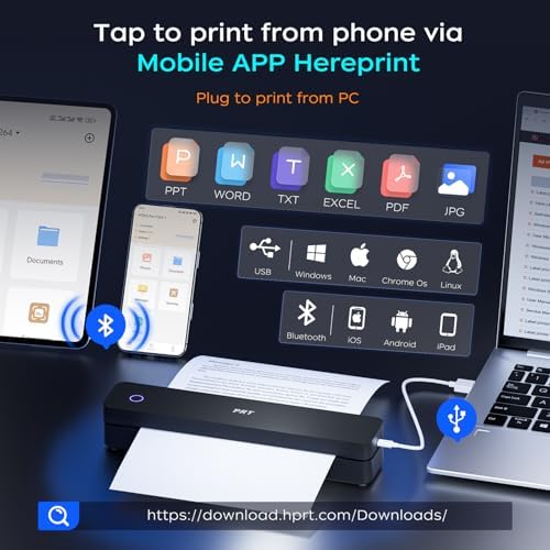 PRT MT610 A4 Thermal Printer with Case & 10 Sheets, Bluetooth & USB - Image 3