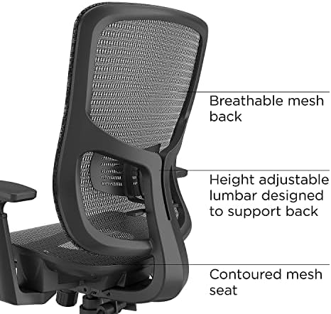 Staples Kroy Ergonomic Mesh Task Chair, Lumbar Support, Adjustable, Black - Image 3