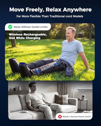 EaseZen Cordless Leg Compression Massager for Circulation and Pain Relief - Image 2