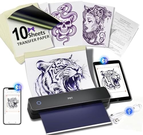Tattoo Stencil Printer, Wireless Thermal Tattoo Transfer Printer 10pc Paper by PRT