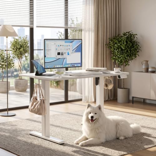 Claiks Electric Standing Desk, 40x24 Inch, White - Image 2