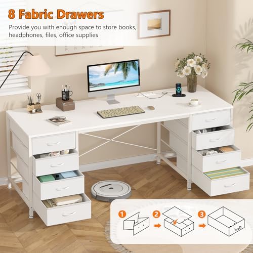 60 Inch Computer Desk with 8 Drawers for Home Office, Bedroom, Living Room - Image 6
