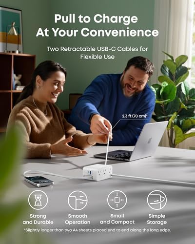 Anker Nano Charging Station, 100W 7-in-1 Power Strip, Retractable Charger - Image 4