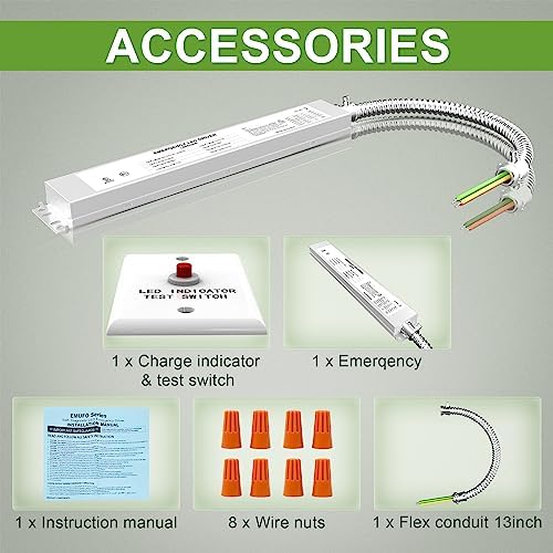 LED Emergency Backup Driver 20W, 120V-347VAC, Rechargeable UL Approved Backup Battery, Over 90mins Emergency Time, for LED troffer, Panel and Tubes White - Image 6