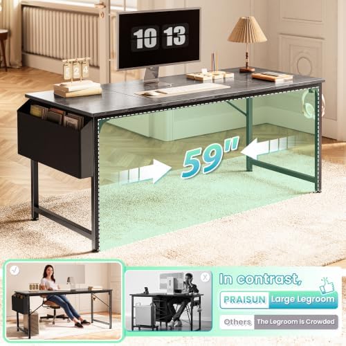 PRAISUN 63'' Computer Desk with Fabric Storage Bag - Image 5