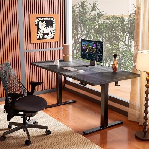 ErGear Height Adjustable Electric Standing Desk, 40 x 24 Inches Sit Stand up Desk, Memory Computer Home Office Desk, Grey - Image 2