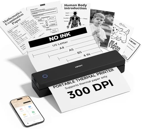 HPRT Inkless Portable Thermal Printer Wireless for Travel,MT620 Pro,300 DPI by HPRT