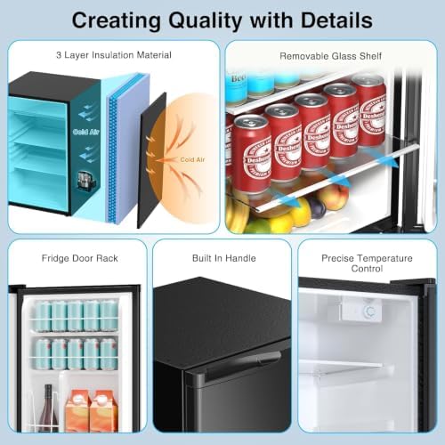 Kismile 4.41Cu Ft Compact Refrigerator Reversible Single Door Mini Fridge - Image 5