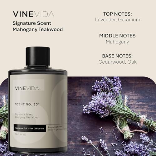 VINEVIDA Mahogany Teakwood Fragrance Oil for Cold Air Diffusers - 16 Fl Oz - Essential Oils for Diffuser Oil Refill & Air Freshener Room Spray - Image 2