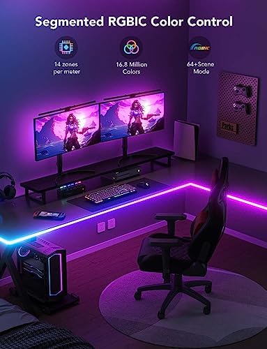 Govee RGBIC Neon Rope Lights for Desks, 16.4ft LED Gaming Desk Lights - Image 2