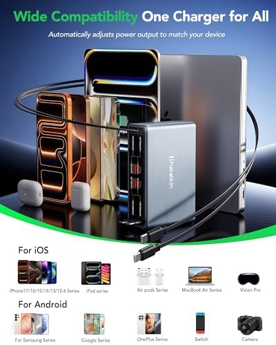 8-in-1 Retractable Charger for Apple Samsung USB C Gan Multiple Devices - Image 6