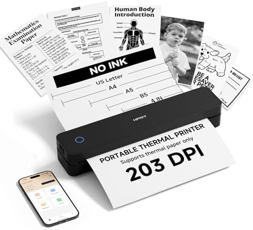 HPRT Inkless Portable Thermal Printer Wireless for Travel,MT610,203 DPI by HPRT