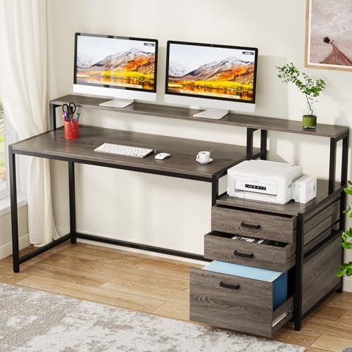 Tribesigns 63 Inch Computer Desk with File Drawer Cabinet, Home Office Desk by Tribesigns